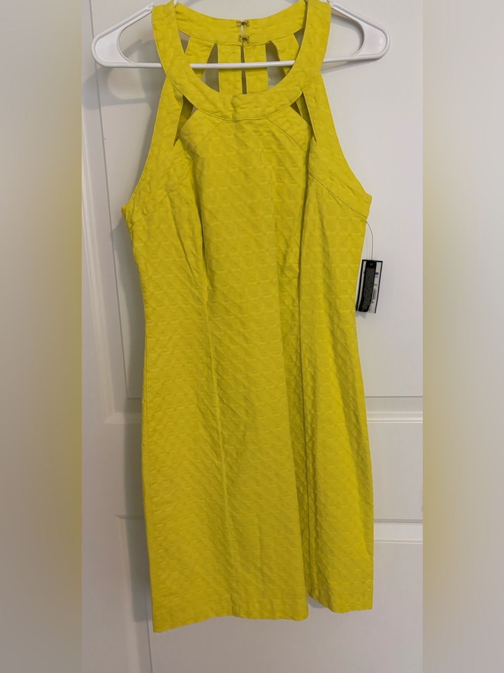 Crown & Ivy Bright Lemon Resort Casual Textured Sleeveless Dress
